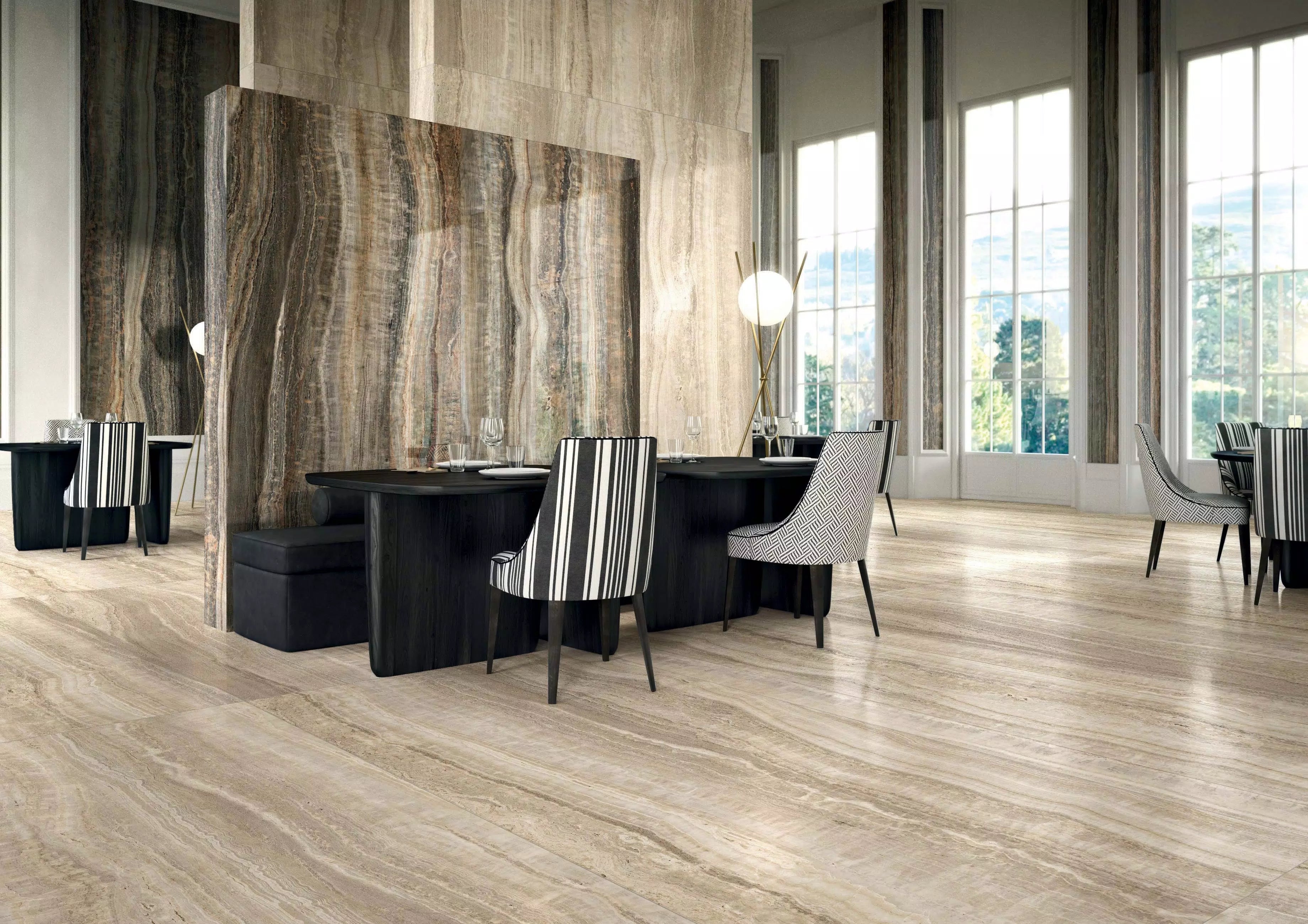 Eccentric Luxe Almond Glossy Marble 120X280