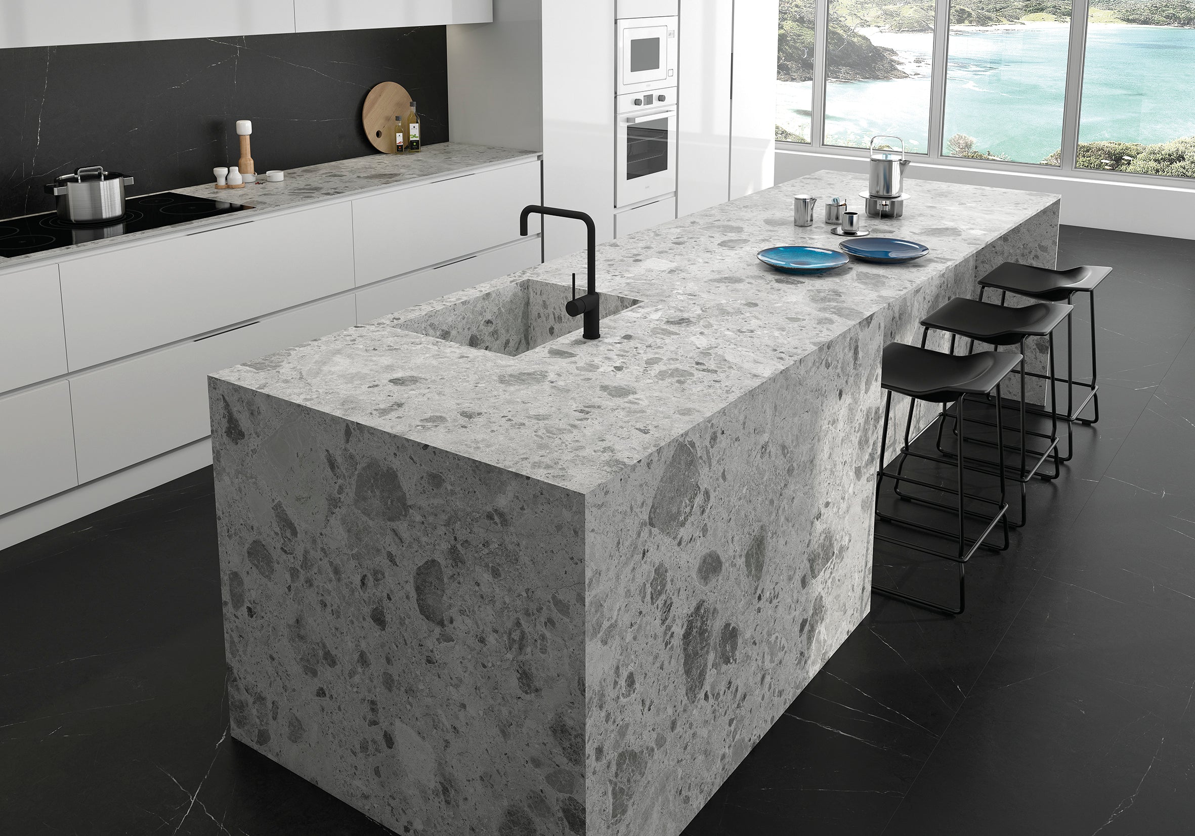 Amsterdam Grey Enm Black Natural Stone 160x320