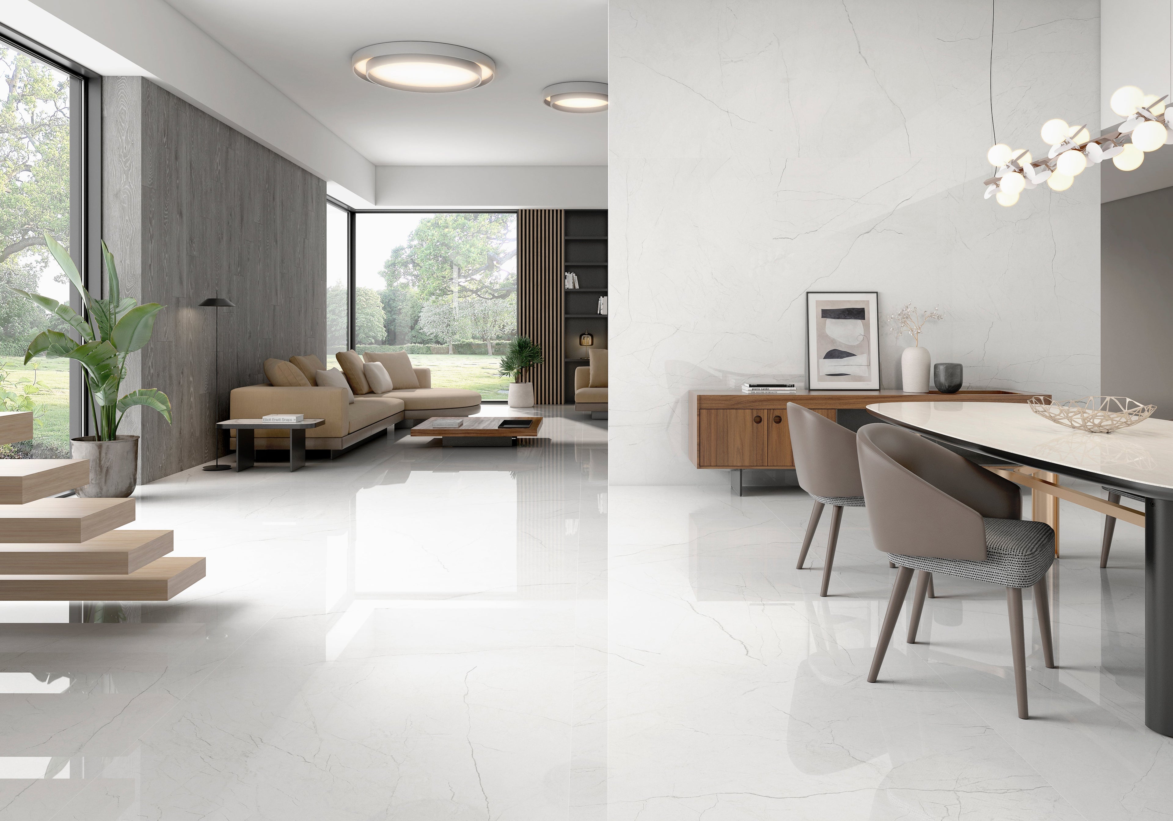 Omnia White Polished Marble 120x120