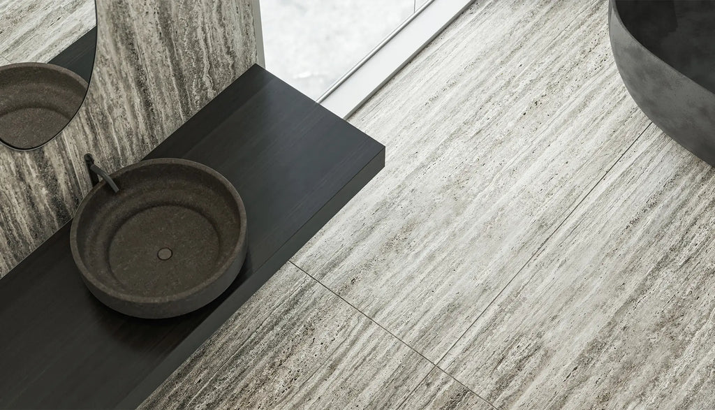 Bookmatch Travertino Titanium Honed Travertine 160x320