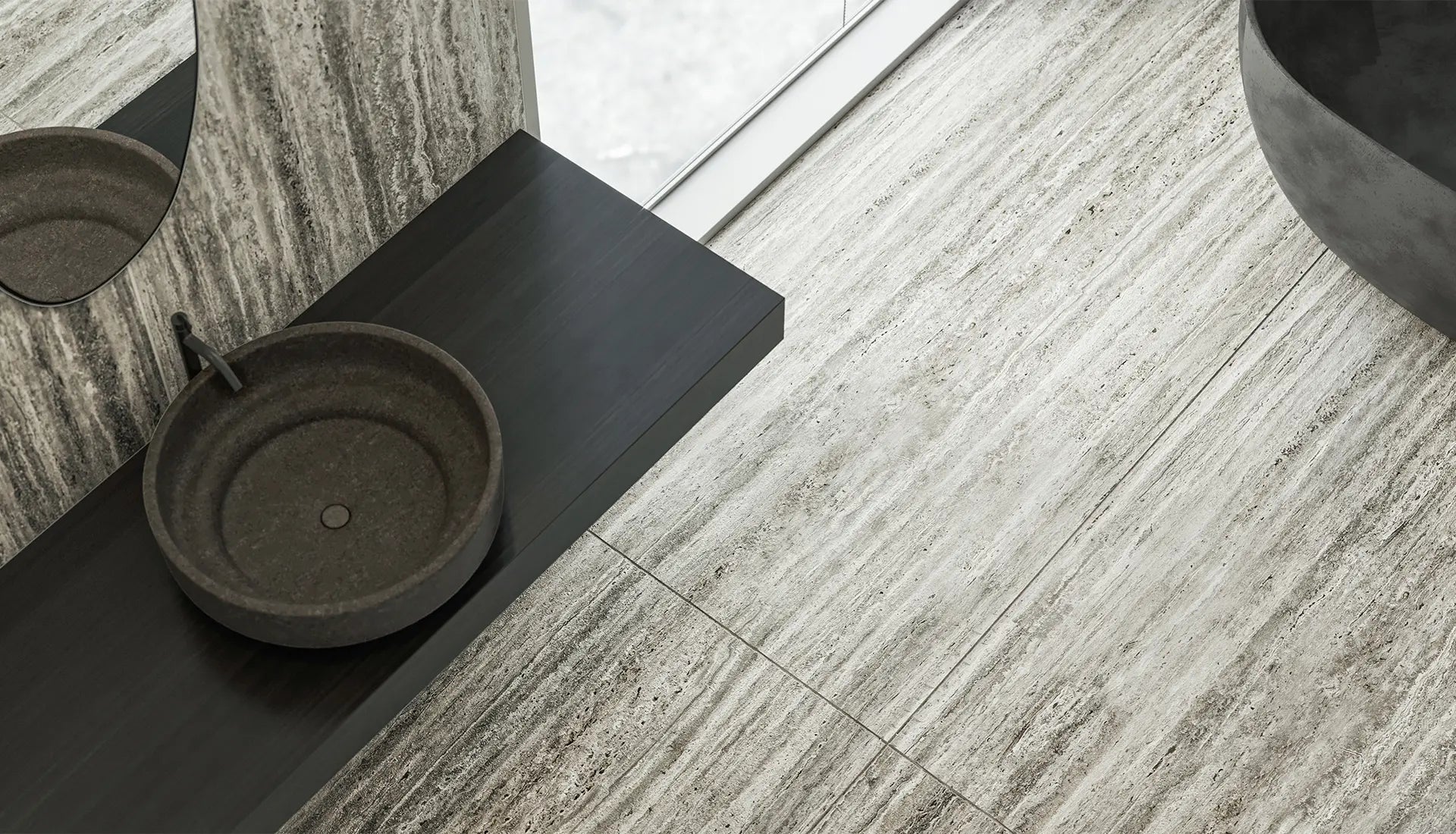 Bookmatch Travertino Titanium Honed Travertine 160x320