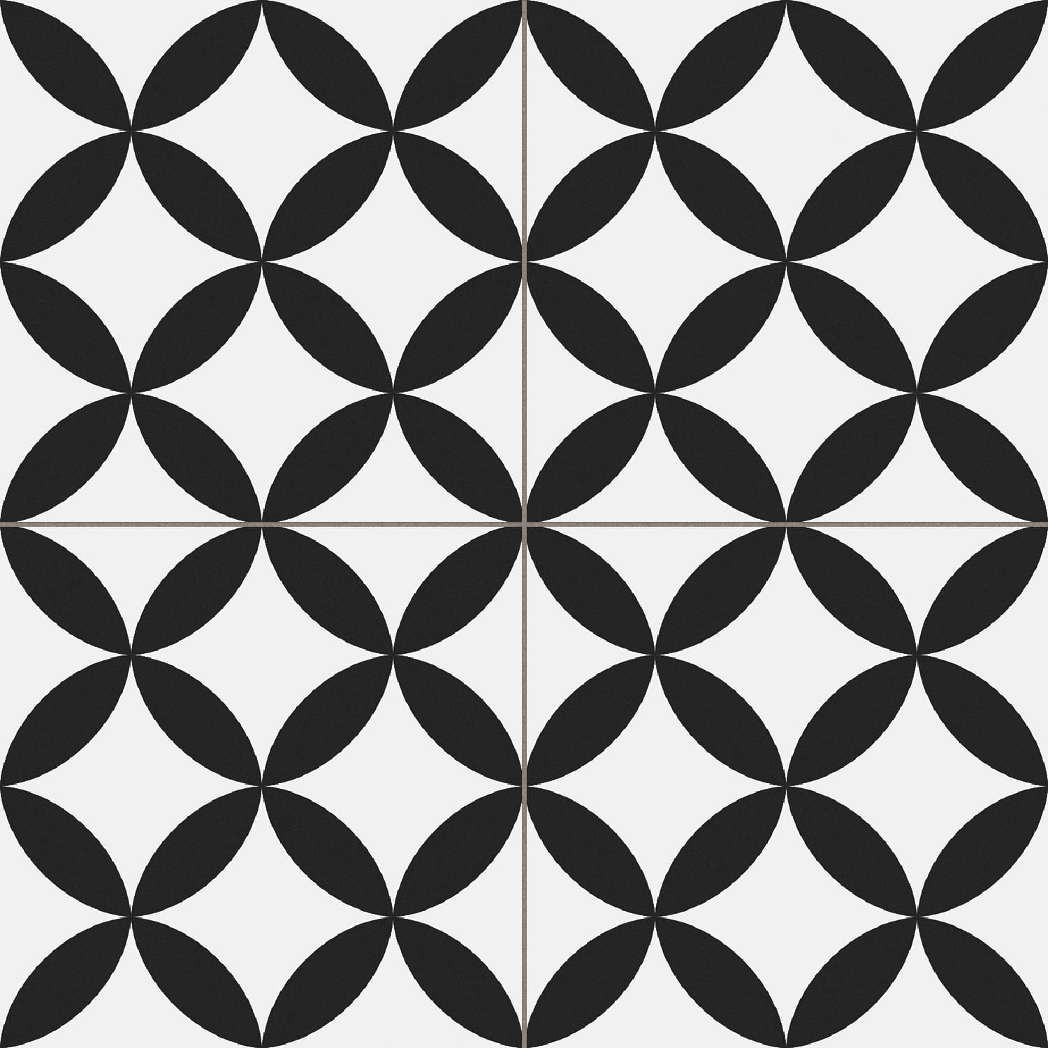 Circle l Black Matt Drawing 45x45