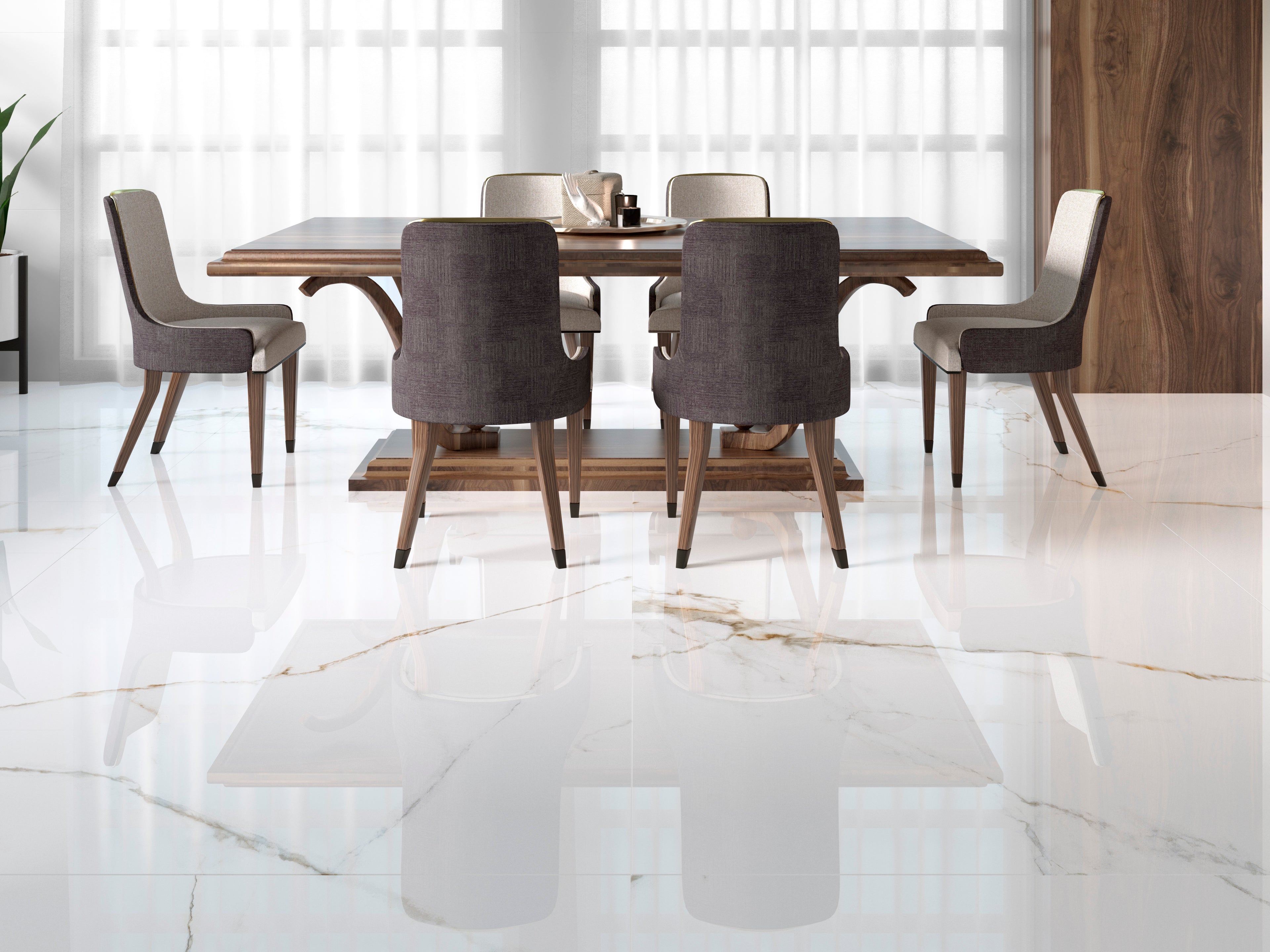 Lance White Polished Marble 120X120
