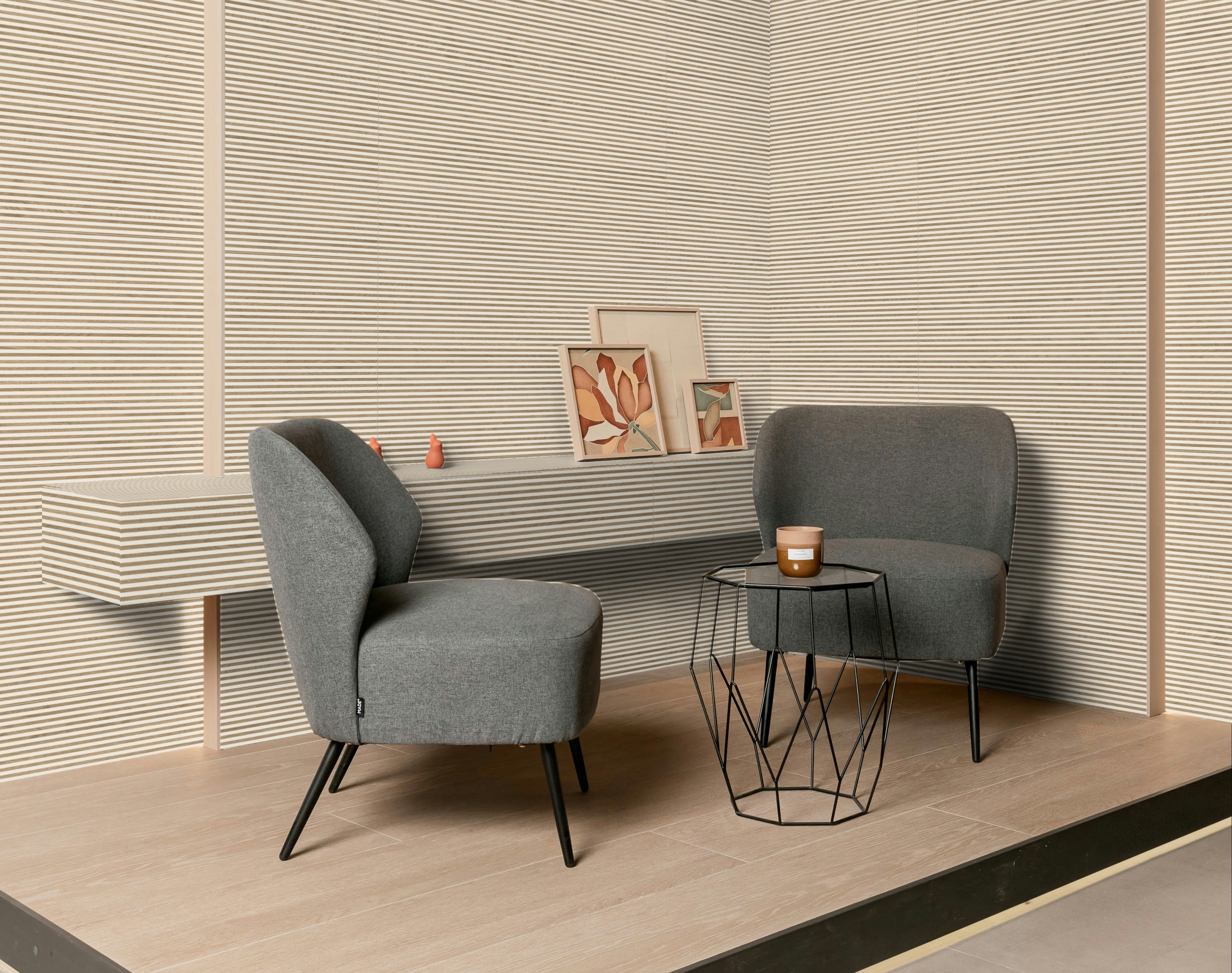 Bari Slat White Matt Wood 60x120
