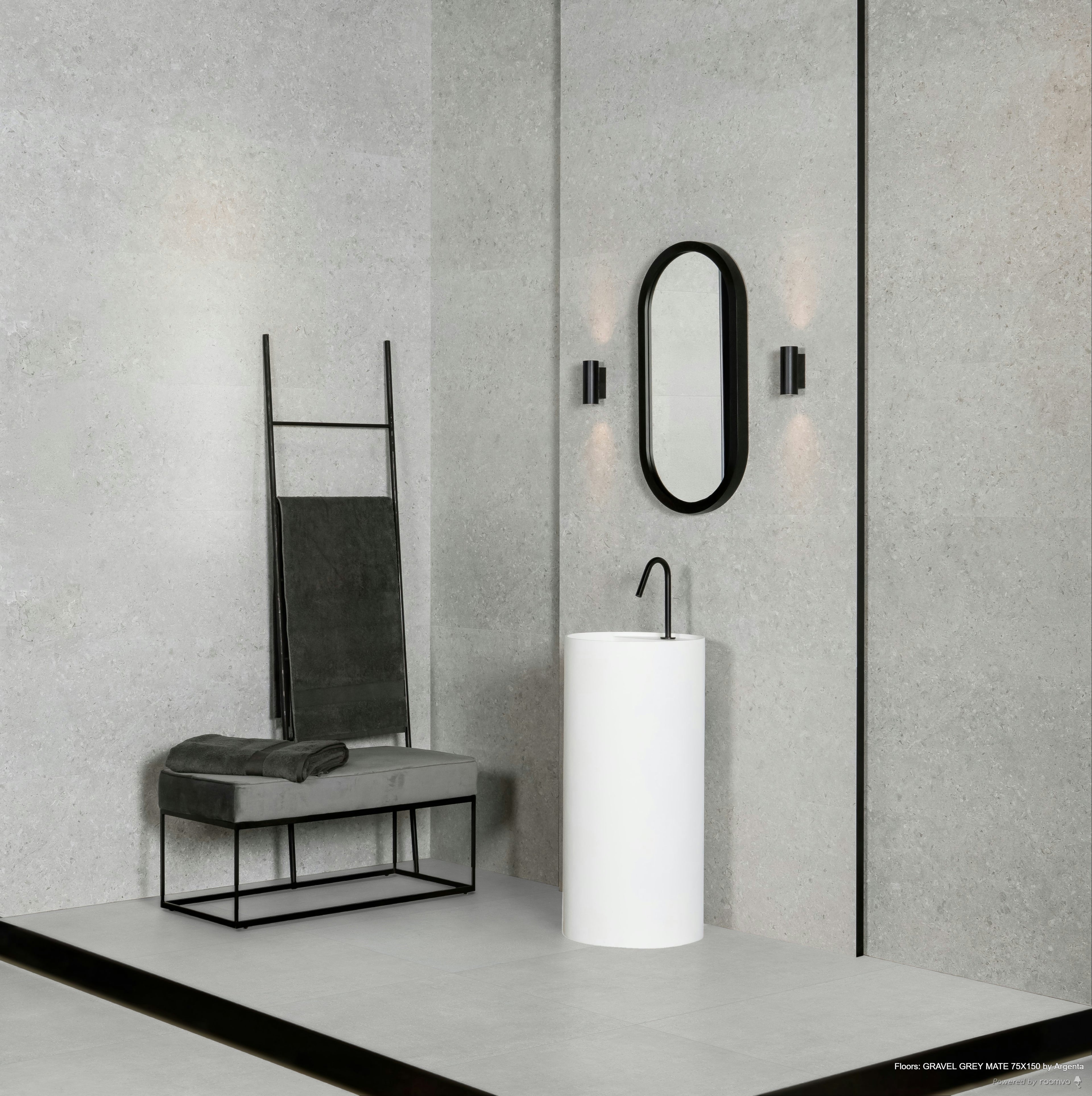 Gravel Grey Matt Concrete 75x150