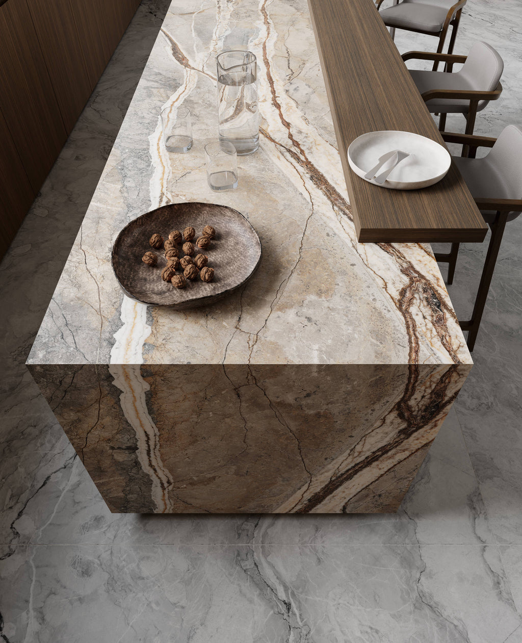 Bookmatch Foresta Cocoa Honed Marble 160x320