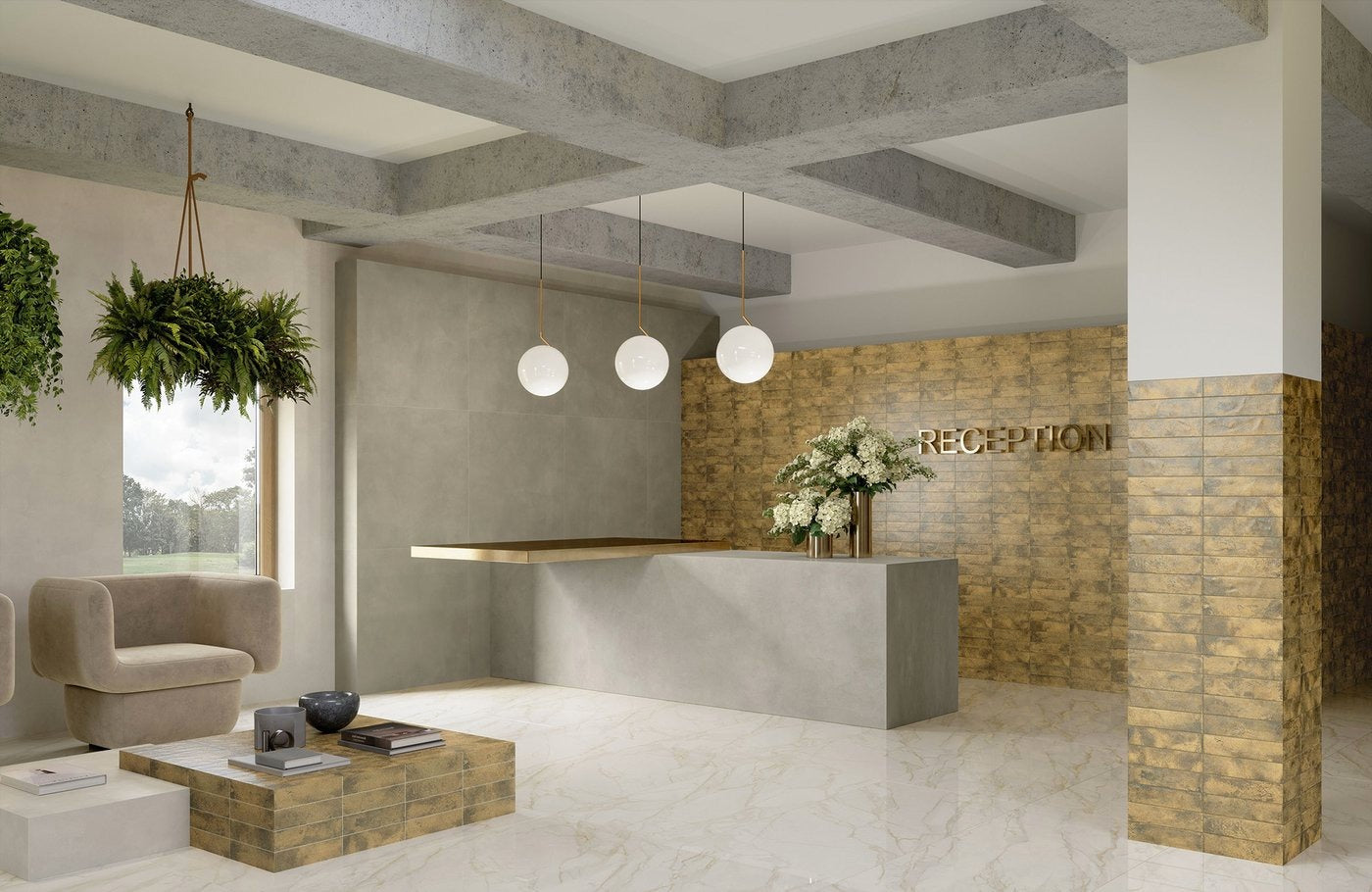 Miniature Fuoco Brunito Oro Matt Metal 6x24