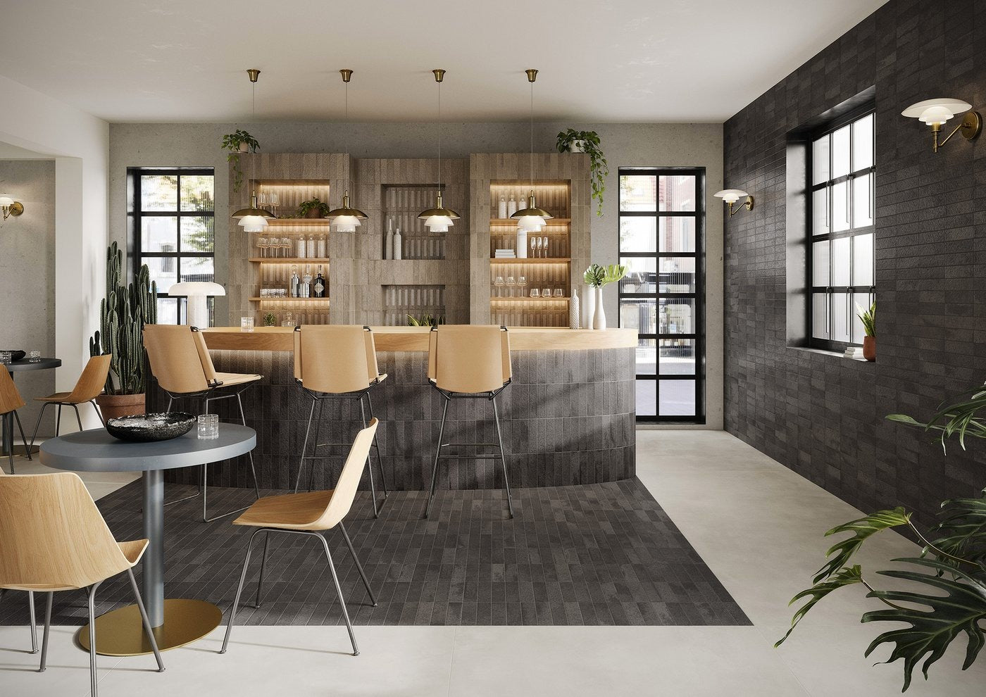 Miniature Fornace Fumo Nero Matt Brick 6x24