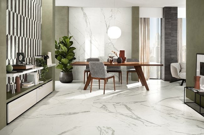 Scultorea Statuario Vena Full Argento Polished Marble 120x278