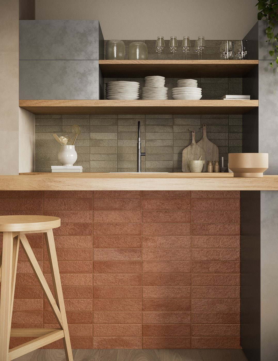Marca Corona Miniature Fornace,FORMELLA ROSSO MATTONE,Matt,Brick .6x24|8.5mm