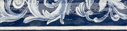 Miniature Fregio Maiolica Blue Glossy Majolica 6x24
